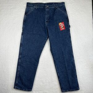NWT Wrangler Carpenter Men's Straight Jeans Dark Wash Denim (94LS0DV)
